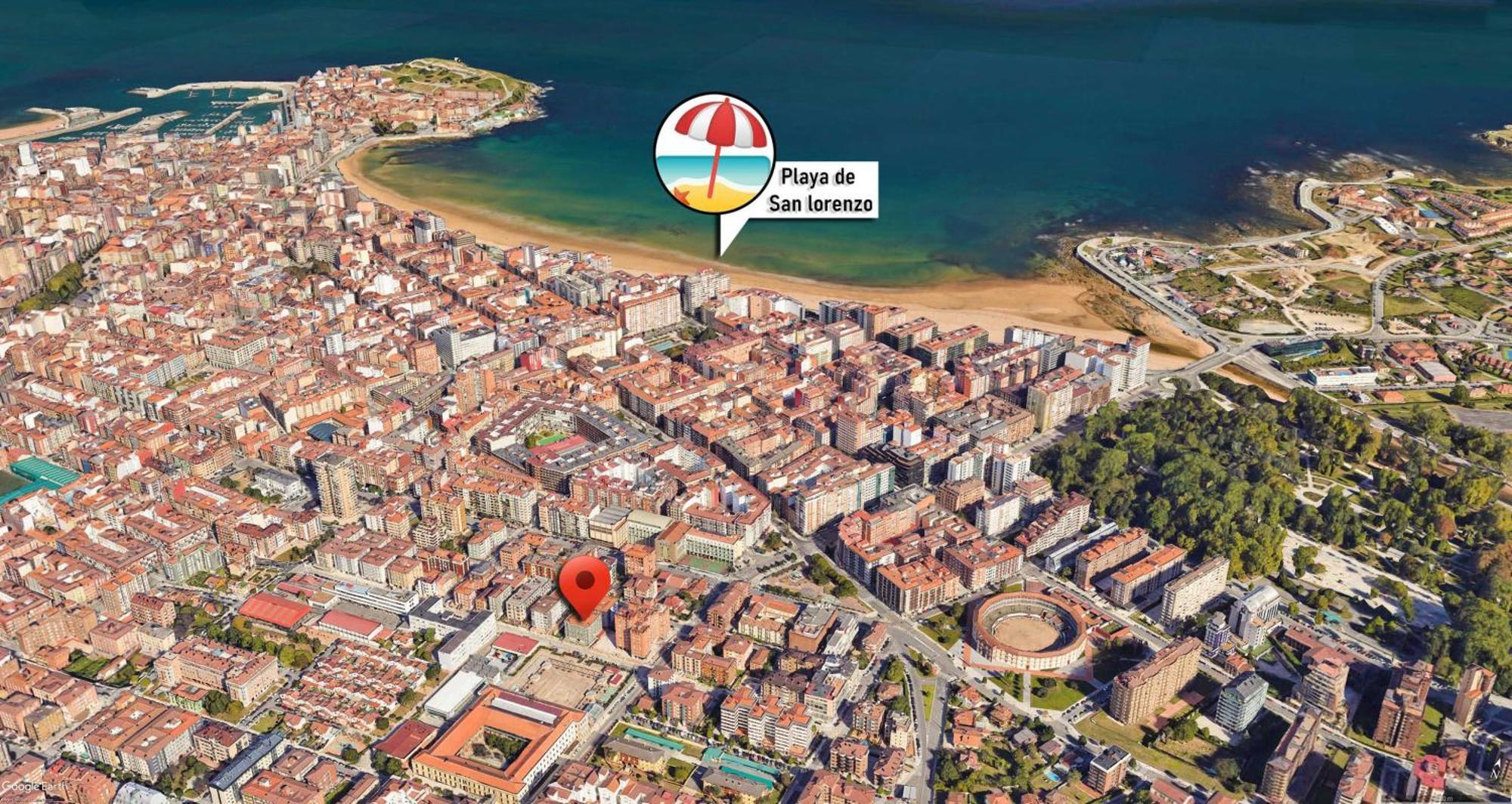 Espacio Moderno En Gijon Playa Kültér fotó
